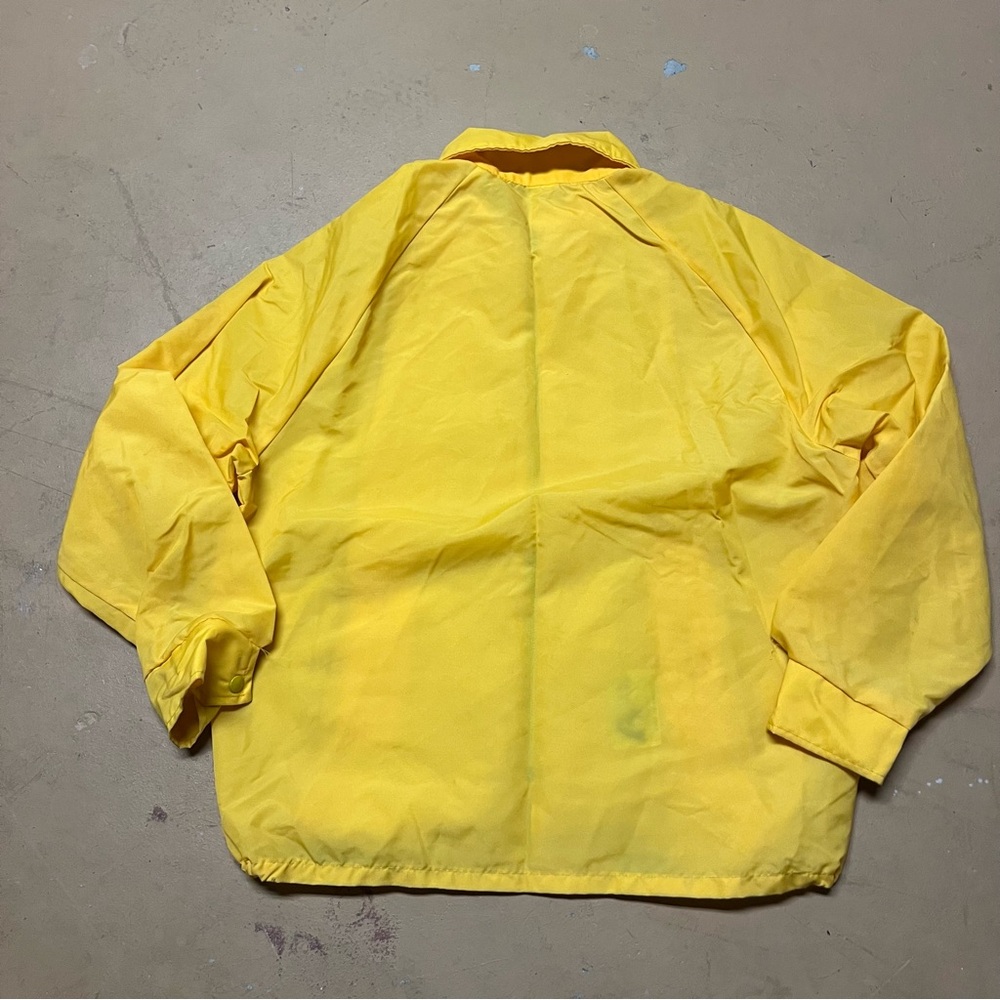 Vintage Yellow Track Jacket Green Striped Lightning Zipper Sized Medium - Picture 2 of 6